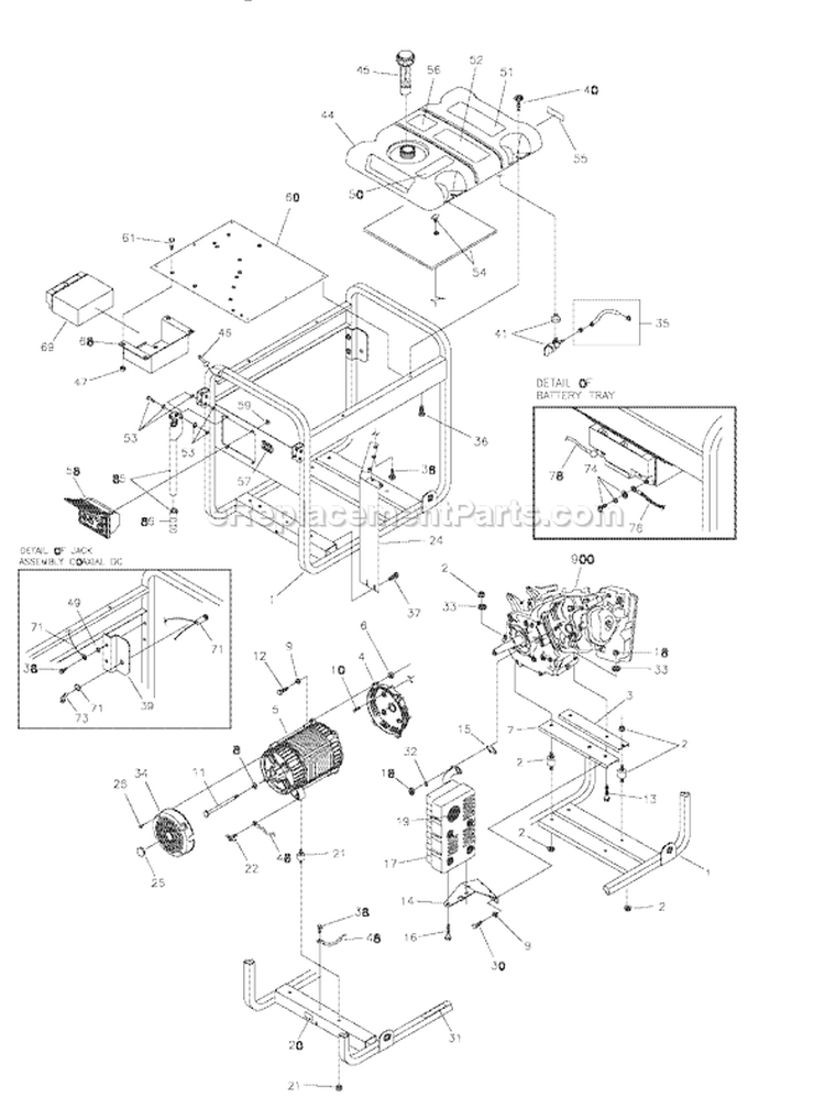 Page C Diagram and Parts List for 030359-0  Briggs and Stratton Generator